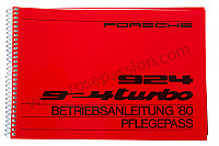 P81230 - User and technical manual for your vehicle in german 924 turbo 1980 for Porsche 