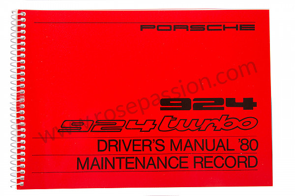 P85101 - Manuale d'uso e tecnico del veicolo in inglese 924 turbo 1980 per Porsche 