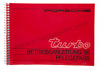 P81233 - Manuel utilisation et technique de votre véhicule en allemand 911 turbo 1980 pour Porsche 
