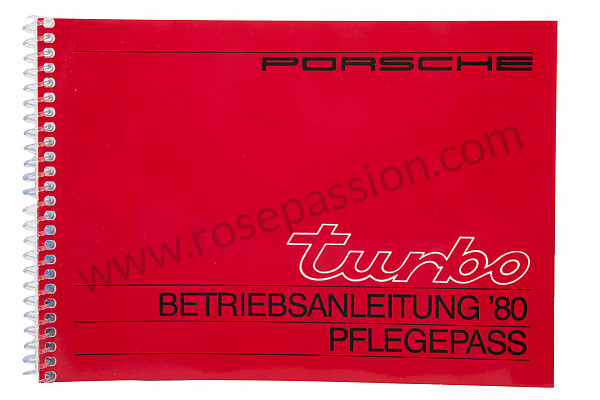 P81233 - Manuel utilisation et technique de votre véhicule en allemand 911 turbo 1980 pour Porsche 
