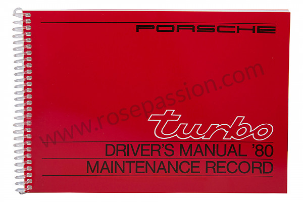P81122 - User and technical manual for your vehicle in english 911 turbo  1980 for Porsche 