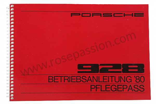 P85104 - User and technical manual for your vehicle in german 928 1980 for Porsche 
