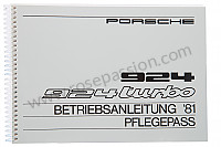 P81229 - Betriebsanleitung und technisches handbuch für ihr fahrzeug auf deutsch 924 turbo 1981 für Porsche 
