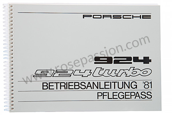 P81229 - User and technical manual for your vehicle in german 924 turbo 1981 for Porsche 