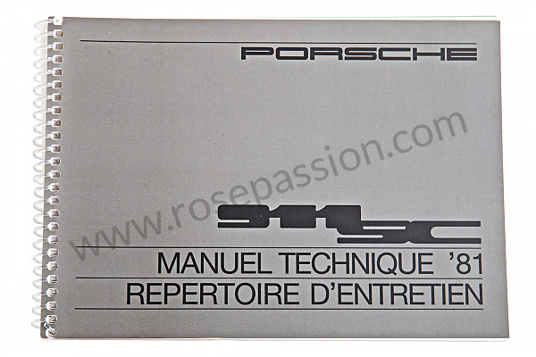 P81003 - User and technical manual for your vehicle in french 911 sc 1981 for Porsche 