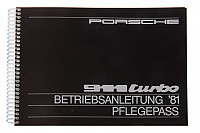 P81039 - Betriebsanleitung und technisches handbuch für ihr fahrzeug auf deutsch 911 turbo  1981 für Porsche 