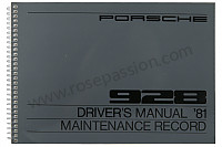 P80993 - Manuel utilisation et technique de votre véhicule en anglais 928 1981 pour Porsche 