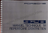 P86142 - Manuel utilisation et technique de votre véhicule en français 928 1981 pour Porsche 