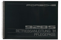 P81055 - Manuale d'uso e tecnico del veicolo in tedesco 928 s 1981 per Porsche 
