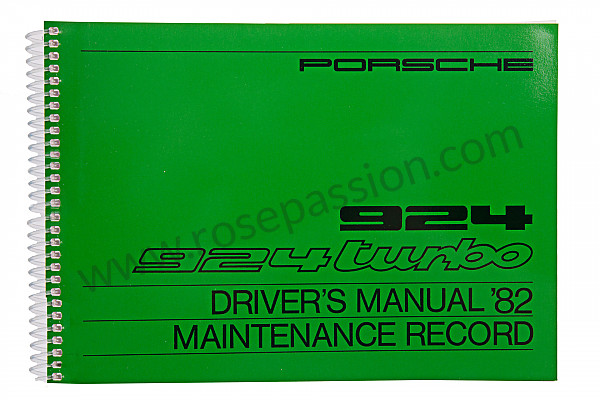 P80983 - Betriebsanleitung und technisches handbuch für ihr fahrzeug auf englisch 924 turbo 1982 für Porsche 