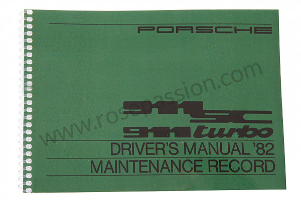 P81050 - Betriebsanleitung und technisches handbuch für ihr fahrzeug auf englisch 911 sc / turbo / 82 für Porsche 
