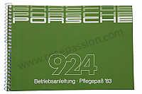 P85113 - Manuel utilisation et technique de votre véhicule en allemand 924 1983 pour Porsche 