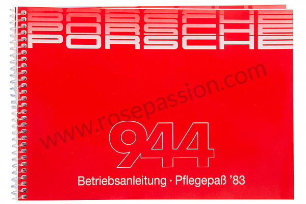 P86146 - User and technical manual for your vehicle in german 944 1983 for Porsche 