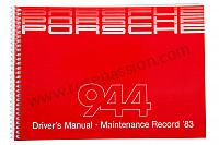 P77951 - User and technical manual for your vehicle in english 944 1983 for Porsche 