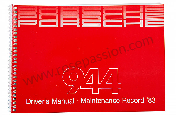 P77951 - User and technical manual for your vehicle in english 944 1983 for Porsche 