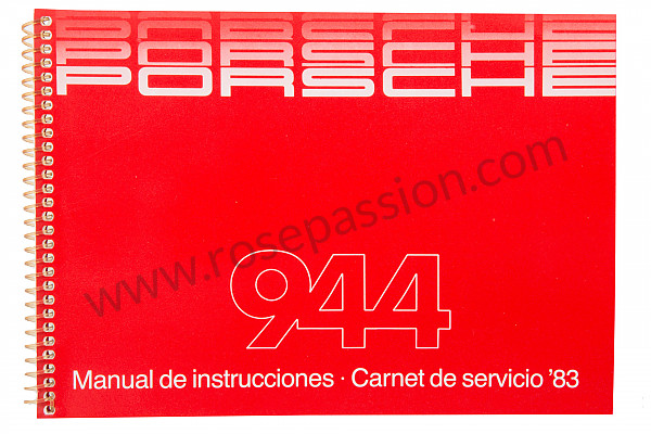 P213496 - User and technical manual for your vehicle in spanish 944 1983 for Porsche 