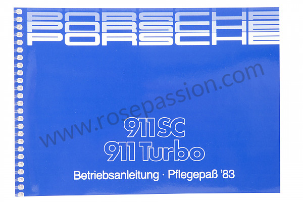 P86147 - User and technical manual for your vehicle in german 911  1983 for Porsche 
