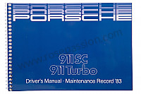 P86148 - User and technical manual for your vehicle in english 911  1983 for Porsche 