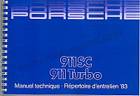 P86149 - Manual utilização e técnico do seu veículo em francês 911  1983 para Porsche 911 G • 1983 • 3.0sc • Targa • Caixa manual 5 velocidades