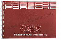 P81038 - Betriebsanleitung und technisches handbuch für ihr fahrzeug auf deutsch 928 1983 für Porsche 