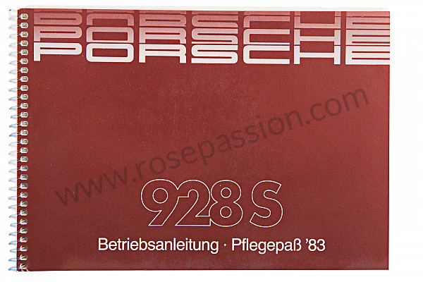P81038 - Manuel utilisation et technique de votre véhicule en allemand 928 1983 pour Porsche 