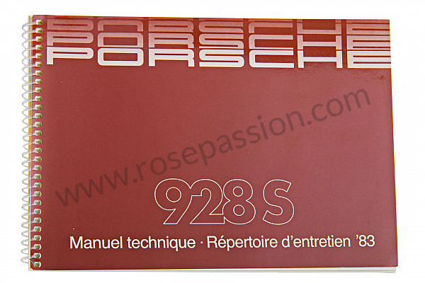 P81033 - Manual de utilización y técnico de su vehículo en francés 928 1983 para Porsche 928 • 1983 • 928 4.7s • Coupe • Caja manual de 5 velocidades
