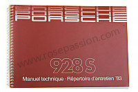 P81033 - User and technical manual for your vehicle in french 928 1983 for Porsche 
