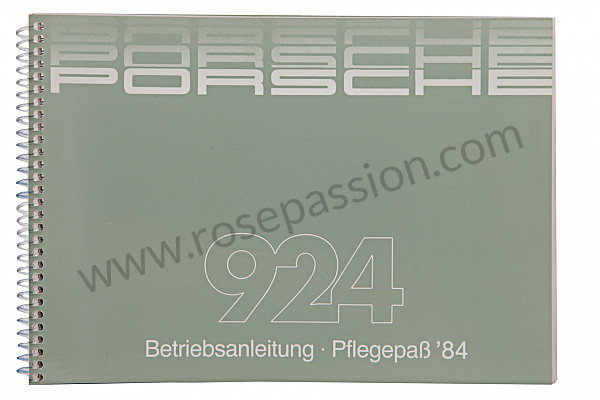P81025 - Manual de utilización y técnico de su vehículo en alemán 924 1984 para Porsche 924 • 1984 • 924 2.0 • Coupe • Caja manual de 5 velocidades