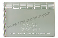 P81054 - User and technical manual for your vehicle in english 924 1984 for Porsche 