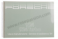 P81086 - Manual de utilización y técnico de su vehículo en italiano 924 1984 para Porsche 924 • 1984 • 924 2.0 • Coupe • Caja auto