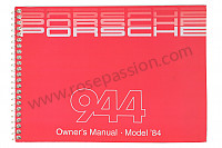 P81012 - Manuel utilisation et technique de votre véhicule en anglais 944 1984 pour Porsche 