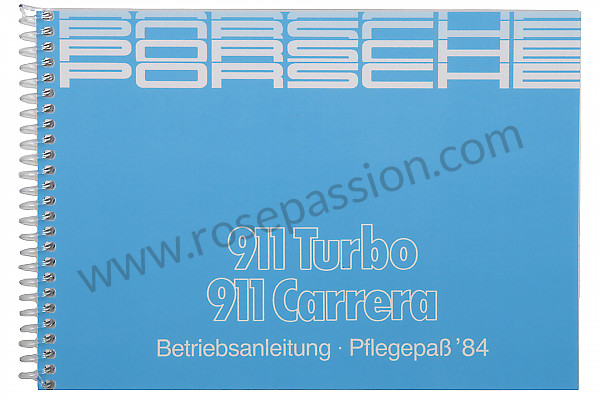 P81105 - User and technical manual for your vehicle in german 911 3.2 / turbo 1984 for Porsche 