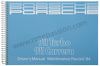 P81096 - Betriebsanleitung und technisches handbuch für ihr fahrzeug auf englisch 911 3.2 / turbo 1984 für Porsche 