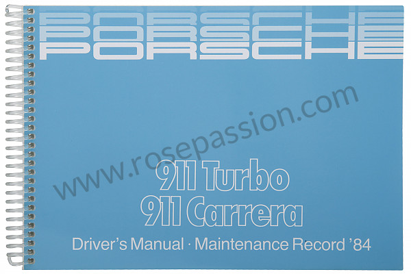 P81096 - User and technical manual for your vehicle in english 911 3.2 / turbo 1984 for Porsche 