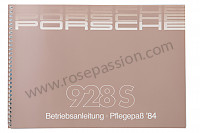 P81066 - Betriebsanleitung und technisches handbuch für ihr fahrzeug auf deutsch 928 s 1984 für Porsche 