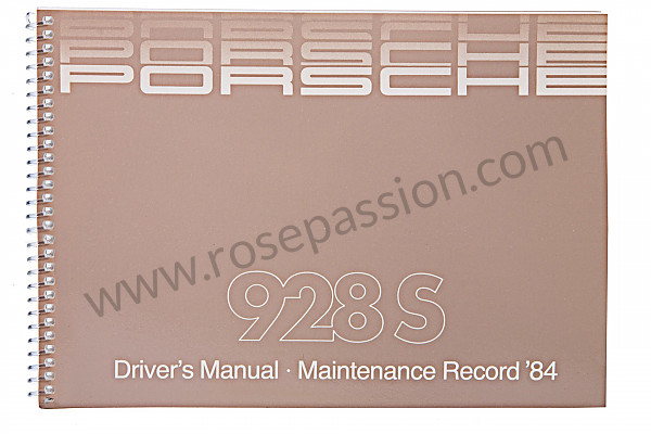 P85117 - User and technical manual for your vehicle in english 928 s 1984 for Porsche 