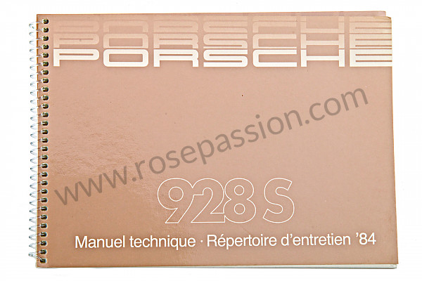 P85118 - User and technical manual for your vehicle in french 928 s 1984 for Porsche 