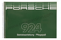 P85119 - Manuel utilisation et technique de votre véhicule en allemand 924 1985 pour Porsche 