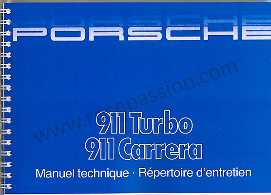 P81158 - User and technical manual for your vehicle in french 911 3.2 / turbo 1985 for Porsche 