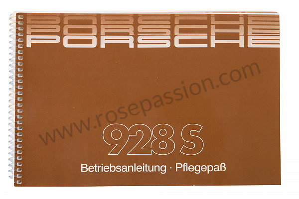 P85122 - User and technical manual for your vehicle in german 928 s 1985 for Porsche 