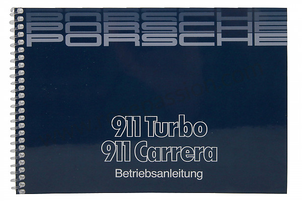 P81501 - User and technical manual for your vehicle in german 911 carrera 911 turbo 1986 for Porsche 