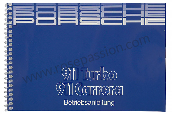 P86375 - Betriebsanleitung und technisches handbuch für ihr fahrzeug auf deutsch 911 carrera 911 turbo 1987 für Porsche 