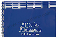 P86375 - User and technical manual for your vehicle in german 911 carrera 911 turbo 1987 for Porsche 
