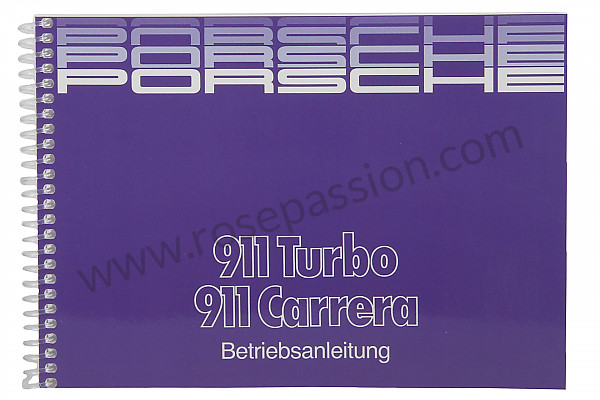 P213498 - User and technical manual for your vehicle in german 911 carrera 911 turbo 1988 for Porsche 