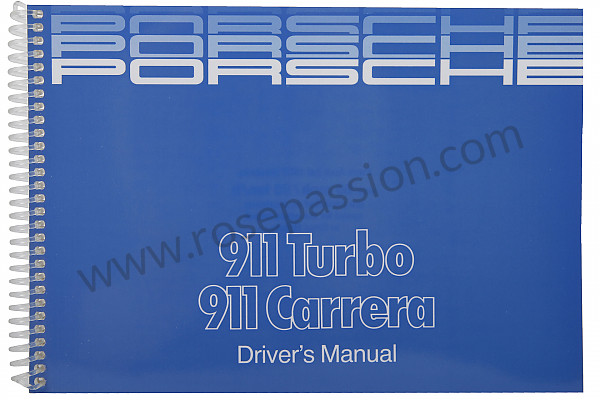 P81570 - User and technical manual for your vehicle in english 911 carrera 911 turbo 1987 for Porsche 