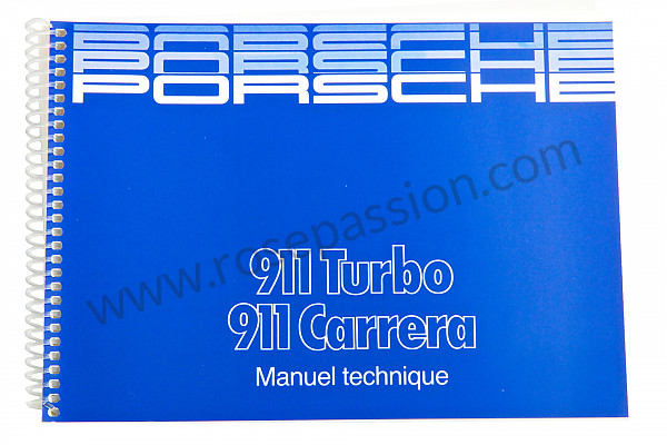 P86377 - User and technical manual for your vehicle in french 911 carrera 911 turbo 1987 for Porsche 