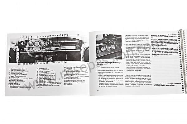 P86377 - User and technical manual for your vehicle in french 911 carrera 911 turbo 1987 for Porsche 
