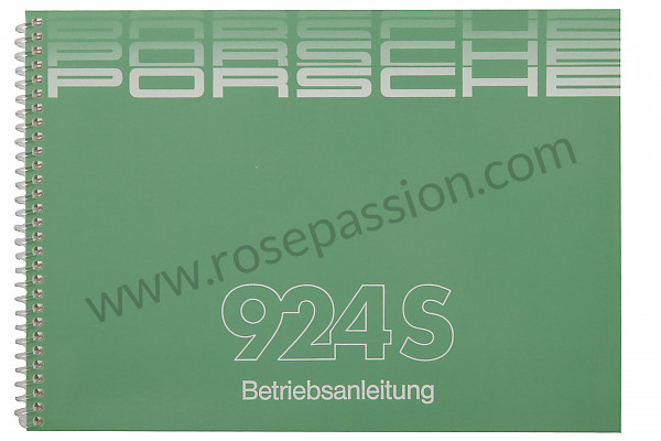 P81443 - User and technical manual for your vehicle in german 924 s 1986 for Porsche 