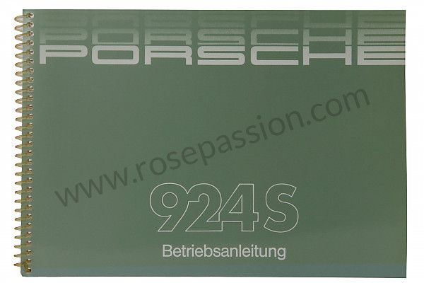 P81516 - Betriebsanleitung und technisches handbuch für ihr fahrzeug auf deutsch 924 s 1987 für Porsche 