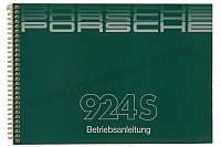 P85402 - User and technical manual for your vehicle in german 924 s 1988 for Porsche 